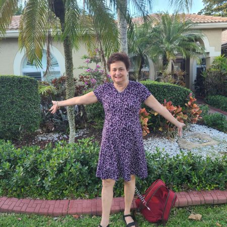 Lynn in purple dress web